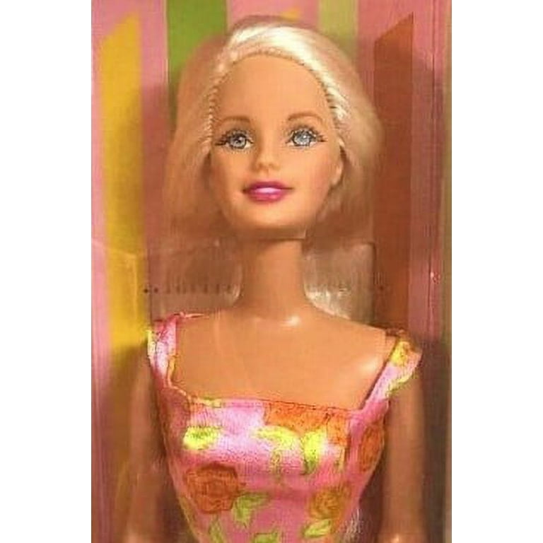 Summer Garden Barbie Doll Pink Floral Dress 2002 Mattel #C1804