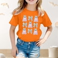 thumbnail image 2 of CUZIBR Boys Girls Toddler Shirts Stylish Halloween Pumpkin Ghost Funny Graphic Tee Tops Short Sleeve Crewneck Loose Fit Relaxed Shirt Fashionable Casual Base Layer Shirts For Kids,Orange-c,4-5 Years, 2 of 4