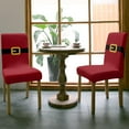 thumbnail image 3 of Dining Chair Slipcover, Merry Christmas Santa Claus Belt Red Stretch Kitchen Chair Covers Removable Parsons Chair Protector Covers for Dining Room Banquet Party, Set of 6, 3 of 6