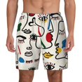 thumbnail image 3 of Uemuo Aabstract Eyes Pattern Mens Swim Trunks Quick Dry Board Shorts with Mesh Lining, Stretch Beach Shorts Quick Dry No-Chafing Board Shorts-Small, 3 of 9