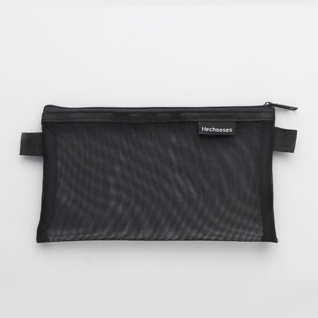 Multifunctional Mesh Pen Bag Zipper Mesh Bags Clear Pencil Case Organizer Cosmetics Makeup Bag