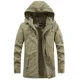 thumbnail image 2 of Chaqueta de algodón lavado grueso polar informal nueva de invierno 2024 para hombre, cálida, estilo universitario, parkas, abrigo militar, chaquetas con capucha a prueba de viento para hombre, 2 of 5