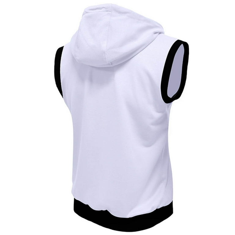 Miqool Sleeveless Hoodies for Men Zip Up Workout Hoodie Gym