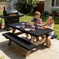 thumbnail image 6 of 3 Pcs Picnic Table Bench Cover Set,Stretch Polyester Fabric Waterproof Oilproof Tablecloth for Patio Porch Picnic Use,Washable Outdoor Furniture Protector with Storage Bag, 6 of 6