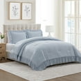 thumbnail image 2 of My Texas House Delphine 3-Piece Blue Ruffle Comforter Set, Full/Queen, 2 of 5