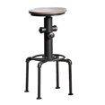 thumbnail image 4 of Metal Frame Bar Stool With Wooden Seat In Black And Natural Brown, Set Of 2, 4 of 4