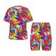 thumbnail image 1 of Balery Colorful Bananas Conjunto de Pijama Infantil de Manga Corta con Estampado – Ropa de Dormir de Algodón Suave-Small, 1 of 6