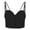 Black, variant on Spaghetti Strap Crop Tops for Women Padded Bralettes Cami Tank Top Sport Bra (Black)