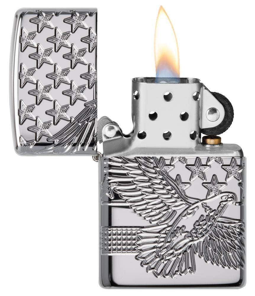 Zippo Patriotic Design High Polish Chrome Pocket Lighter