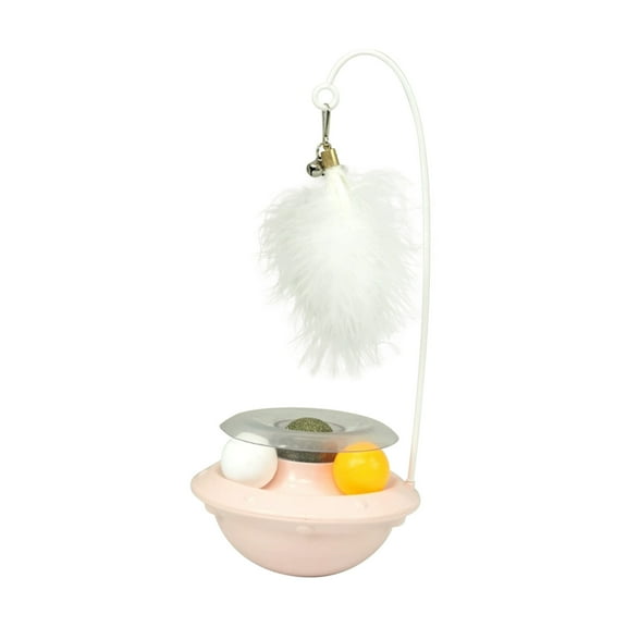 Nebwoak Interactive Cat Tumbler Toy - Wobble Toy with Catnip, Teaser Wand & Bells, Pet-Safe for Indoor Cats