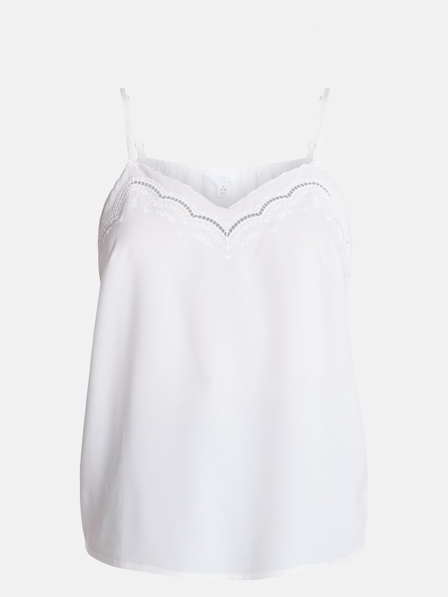 Time and Tru Embroidered Cami, Size XS-XXXL
