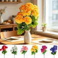 thumbnail image 7 of Artificial Marigold Flowers, 10-Headed 17 Inch Silk Marigold Flower Heads Bouquet for Day of The Dead Decor Diwali Halloween Decoration Home Decoration, 7 of 7