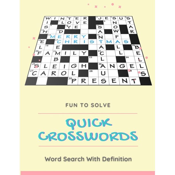 Fun To Solve Quick Crosswords Word Search With Definition : Word Fill In Puzzle Books For Adults, Fun & Easy Crosswords Award, easy crossword puzzles ...