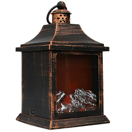 

1pc Halloween Simulation Flame Lamp Portable Fireplace Lamp Scene Layout Props