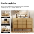 thumbnail image 3 of Mid Century 6 Drawer Dresser Set of 2, 47.2" Modern Chest of Drawers with Storage, Curved Profile Wood Double Dresser for Bedroom, Living Room, Hallway, 3 of 10
