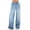 Dark Blue, variant on Puntoco Women'S Plus Size Clearance Mid Ripped Denim Frayed Hem Casual Jeans Denim Trousers