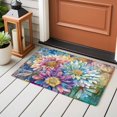 thumbnail image 4 of Spring Flowers Front Door Rugs 2x3 ft Bright Watercolor Pink Blue Purple Floral Leaf Dragonfly Small Rug for Entryway Non Slip Washable Bathroom Door Mat Absorbent Floor Mat for Indoor Entrance, 4 of 9