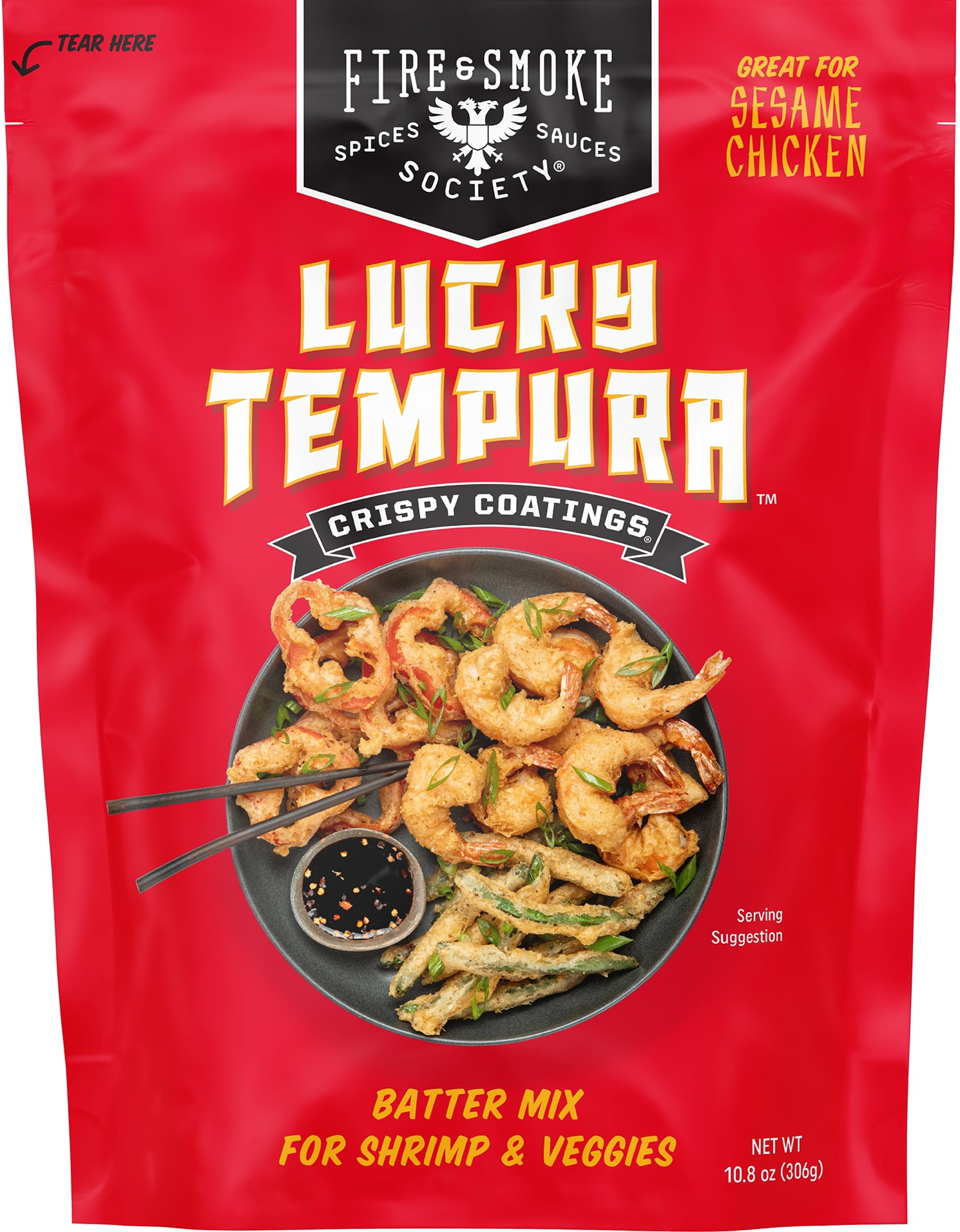 (3 pack) Fire & Smoke Society Lucky Tempura Batter Coating Mix, 10.8 Ounce Bag