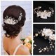 thumbnail image 3 of Tocado de novia hecho a mano con perlas y hojas de perla blanca, accesorios para vestido de novia, cinturón para el pelo, 3 of 5