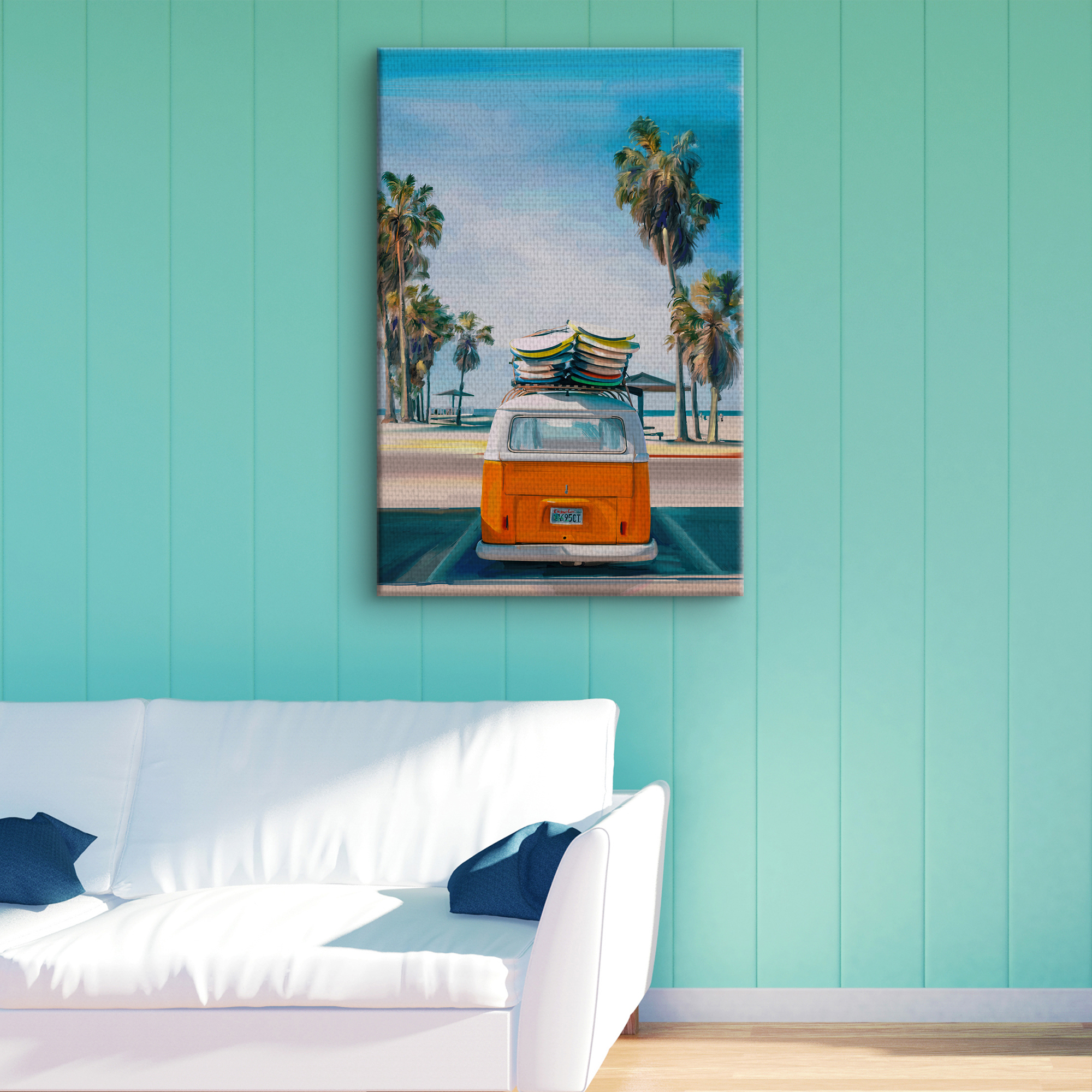 Fine Art Canvas Retro Beach Day II by Studio Arts Canvas Art Print