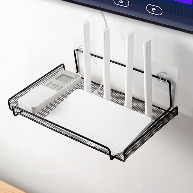 Organizador de enrutador Estante de almacenamiento de papelería montado en la pared para decodificadores de cable Reproductor de DVD Hugtrwg Para estrenar