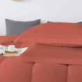 thumbnail image 4 of D.N.G. BEDDINGS 1 Piece Luxury Straight Line Pattern Comforter, Premium Super Soft, 800 Thread Count, 100% Egyptian Cotton, Super King Size Brick Red Solid Color, 4 of 6