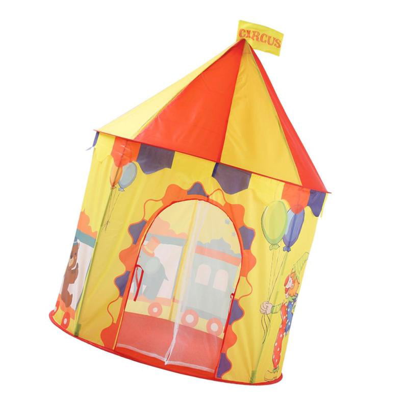 Foldable Circus Troupe Themed Tent Playhouse for Kids Indoor Outdoor Play 
