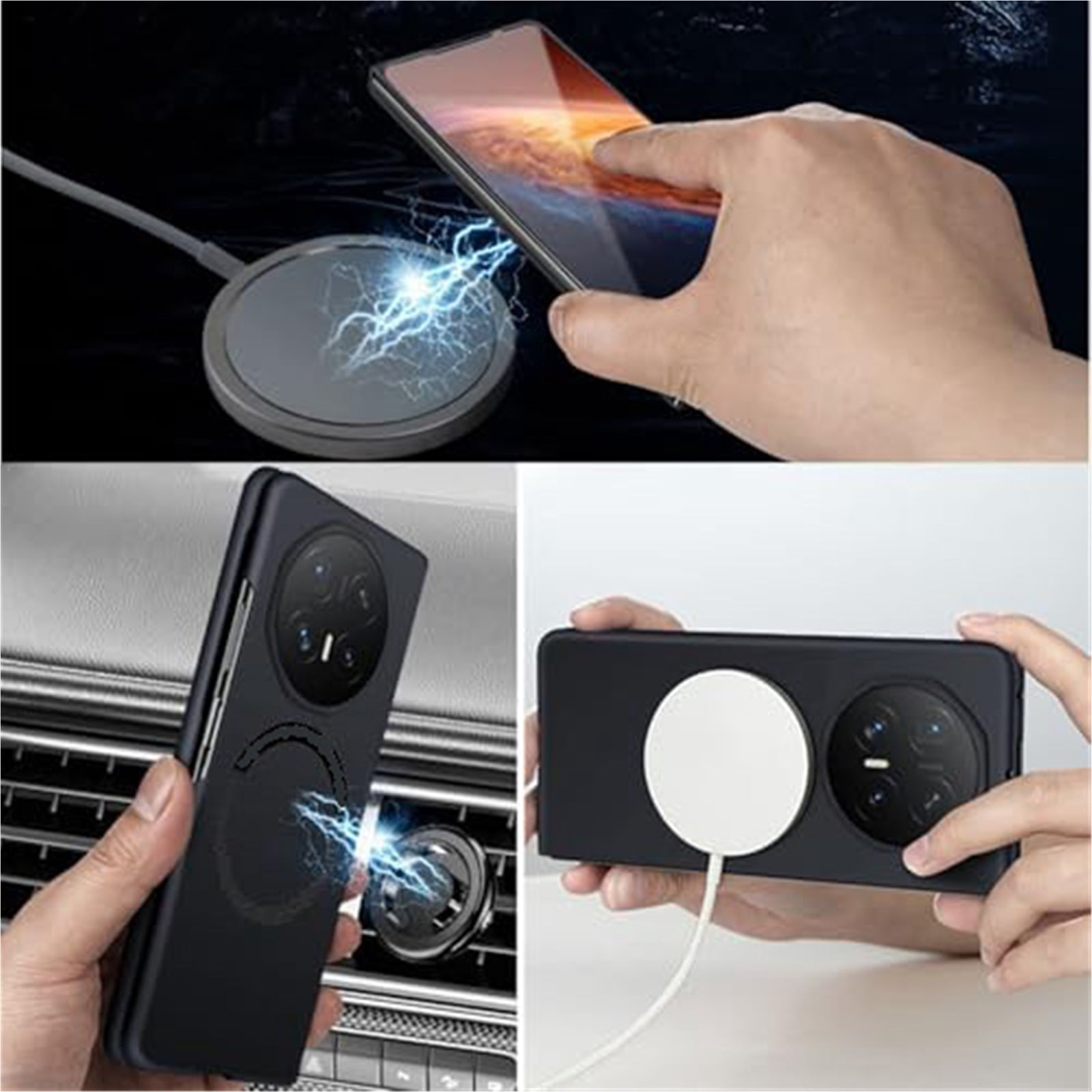 Case For Huawei Honor Magic V6, Magnetic Shell With Supports Wireless Charging Anti-Fall Ring Kickstand Cover