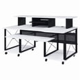 thumbnail image 4 of ACME Megara Storage Rectangular Music Desk with Metal Frame in White and Black, 4 of 7