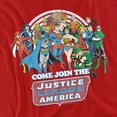 thumbnail image 2 of DC Join The Justice League Women's T Shirt, Red, 2X-Large, 2 of 6