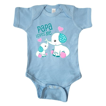 

Inktastic Papa Loves Me-cute elephants Gift Baby Boy or Baby Girl Bodysuit