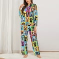 thumbnail image 3 of Junzan Cute Dogs Collage Print Womens Pajama Sets,Long Sleeve Button Down For Women Pjs 2 Piece, 3 of 9