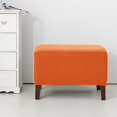 thumbnail image 2 of Foot Stool Change Storage Ottoman Padded Footrest Dressing Makeup Stool Seat Cover , Orange, 2 of 8
