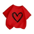 thumbnail image 2 of Tiijoy Big Girl's T Shirt Heart Print Short Sleeve T-Shirt Crew Neck Casual Tshirt, 2 of 4