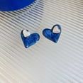 thumbnail image 4 of SUSHANG Earrings Blue Drops of Oil Love Earrings Pure Silver Needle Earrings Temperament Earrings, 4 of 8