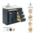 thumbnail image 2 of Ariel Hepburn 42 In. Left Offset Rectangle Sink Bathroom Vanity With Carrara White Quartz Countertop 1.5 Edge In Midnight Blue, 2 of 9
