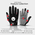 thumbnail image 4 of Guantes antideslizantes para deportes al aire libre para hombres y mujeres, para andar en bicicleta con todos los dedos, transpirables y con pantalla táctil, 4 of 5