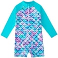 thumbnail image 2 of Esaierr Toddler Girls One Piece Swimsuit Swimzip Upf 50 Sleeve Rash Guard Swimsuit for 4-9Y, 2 of 8
