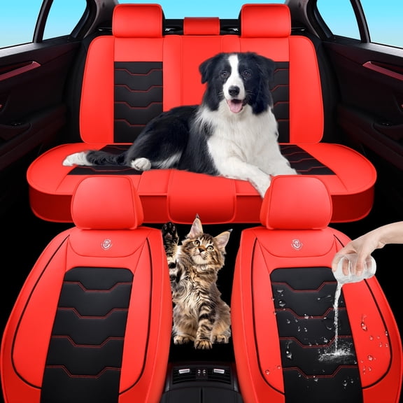 Universal Car Seat Covers, Pu Waterproof Artificial Leather Protectors, 360° Full Coverage, Upgrade Interior Accessories For Cars, Suitable For Most Vehicle Models.