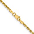 thumbnail image 3 of Primal Gold 14 Karat Yellow Gold 2.3mm Lightweight Diamond-cut Rope with Lobster Clasp Chain, 3 of 4