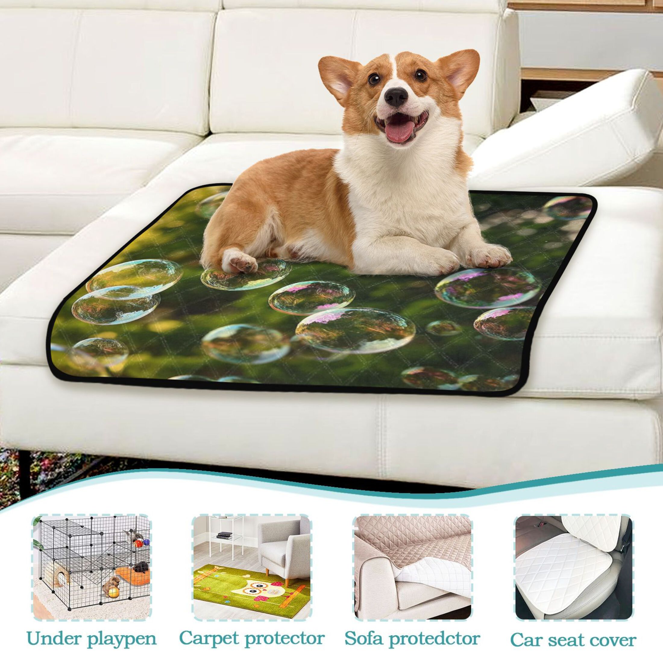 IAUYY Washable Pee Pads for Dogs Smallx3 Absorbent and Leak-Proof Non-Slip Reusable Puppy Pee Pads for Dogs Applicable to Playpen Potty Crate Radiant with Iridescent Brilliance