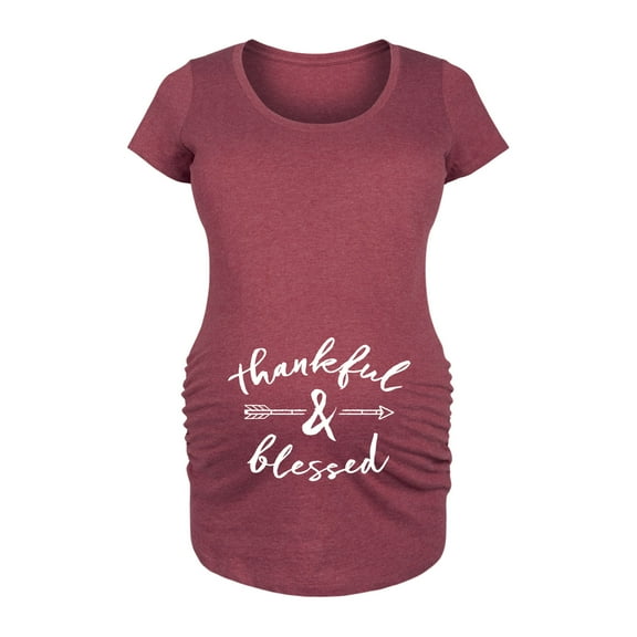 Bloom Maternity - Thankful And Blessed Belly - Maternity Scoop Neck T-Shirt