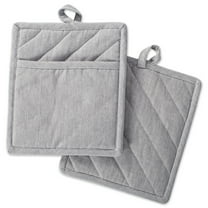 Gray Solid Chambray Potholder (Set of 2)