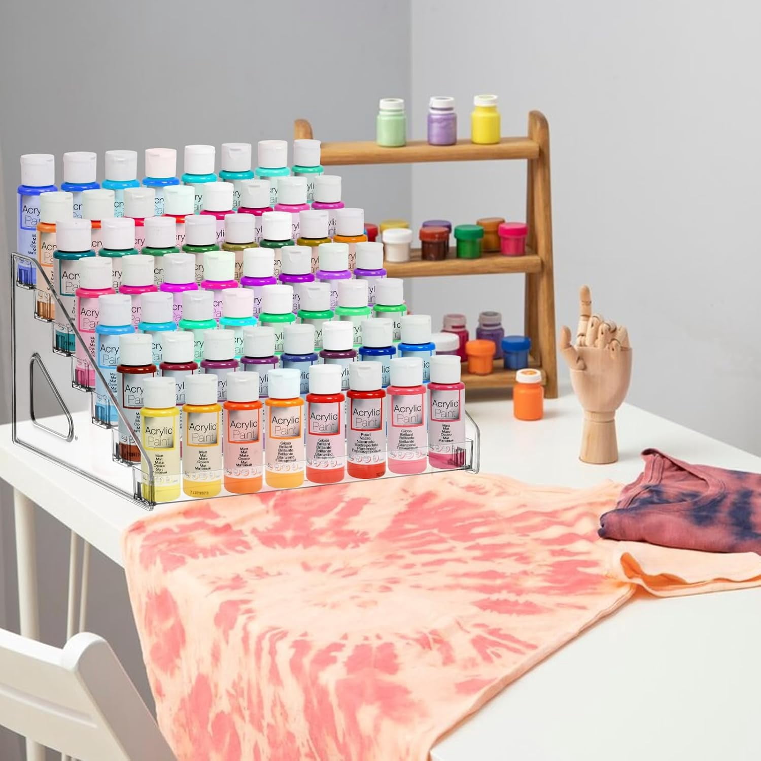 Clear Paint Organizer,7 Layers Acrylic Paint Organizer,Paint Storage Rack,Craft Paint Organizer Rack,Miniature Paint Holder for Paint Storage