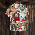 thumbnail image 5 of Unisex Christmas Printed Festive Patterns Short Sleeve Collared Button-Down Shirt for Holiday Gatherings and Daily Wear, 5 of 9