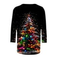 thumbnail image 5 of bnaln Christmas Sweatshirts for Women Xmas Tree Printed 3/4 Length Sleeve Shirts Round Neck Loose Fit Tunic Blouses Plus Size T-Shirt Casual Pullover Tops Xmas Jumpers Holiday Tops, 5 of 5