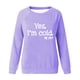 thumbnail image 4 of ICHUANYI Clearance Fashion Women's Casual Long Sleeve Round Neck Printed Ladies Sweatshirt Tops Blouse(Purple, XL) ICHUANYI WER2023081207568, 4 of 4