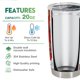 thumbnail image 5 of Taza de viaje Oasisdream, vaso de acero inoxidable, 600 ml, con tapa, 5 of 6