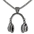 thumbnail image 1 of Stylish Music Earphone Pendant European Design Fashion Men's Accessory Statement Necklace, 1 of 6