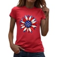 thumbnail image 2 of American Flag Shirts Women 4th of July Crewneck Short Sleeve Patriotic T-Shirt Memorial Day Graphic Tee Independence Day Tops, 2 of 7